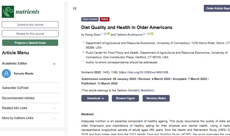 Food Security and Health Outcomes